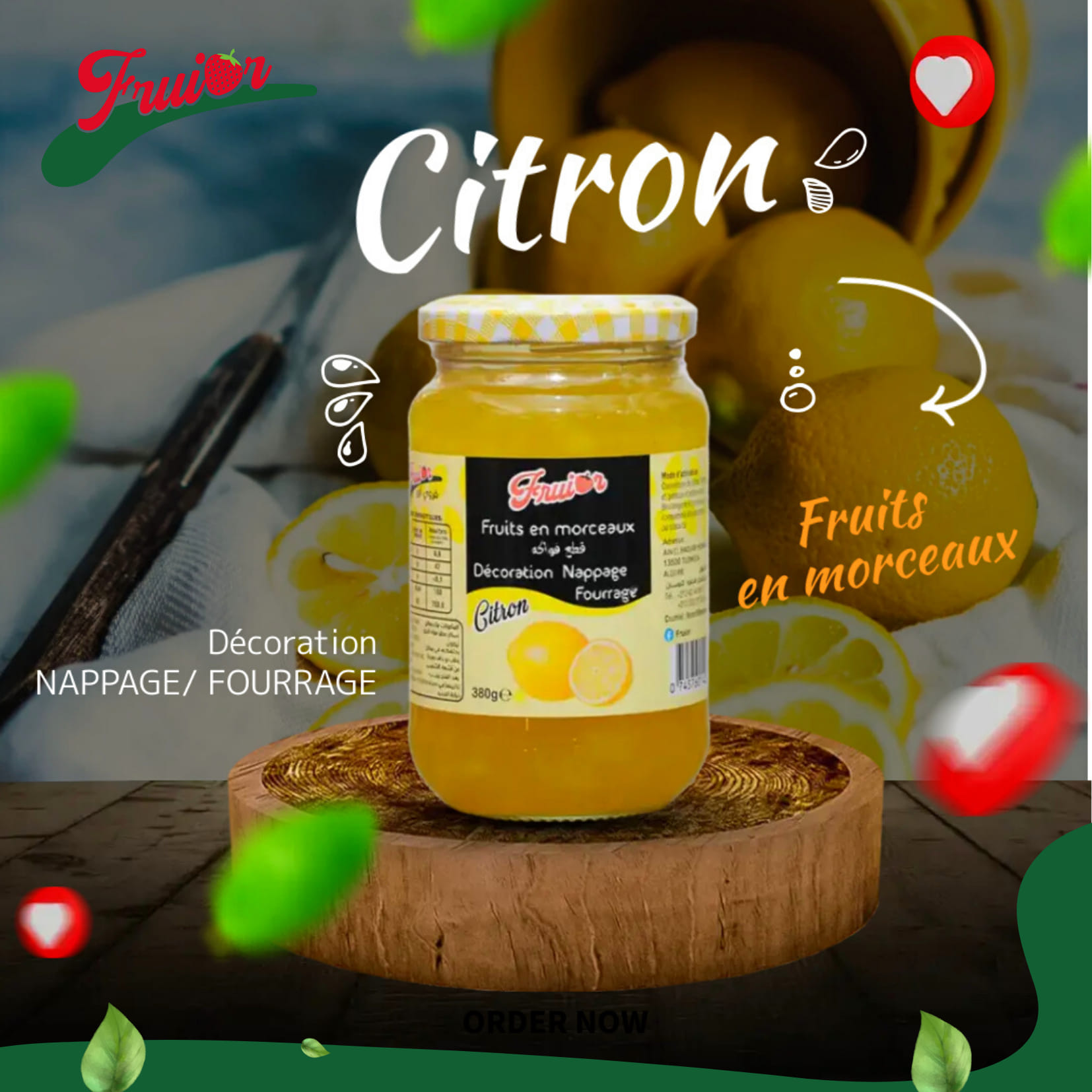 Fourrage fruits citron 380g fruior