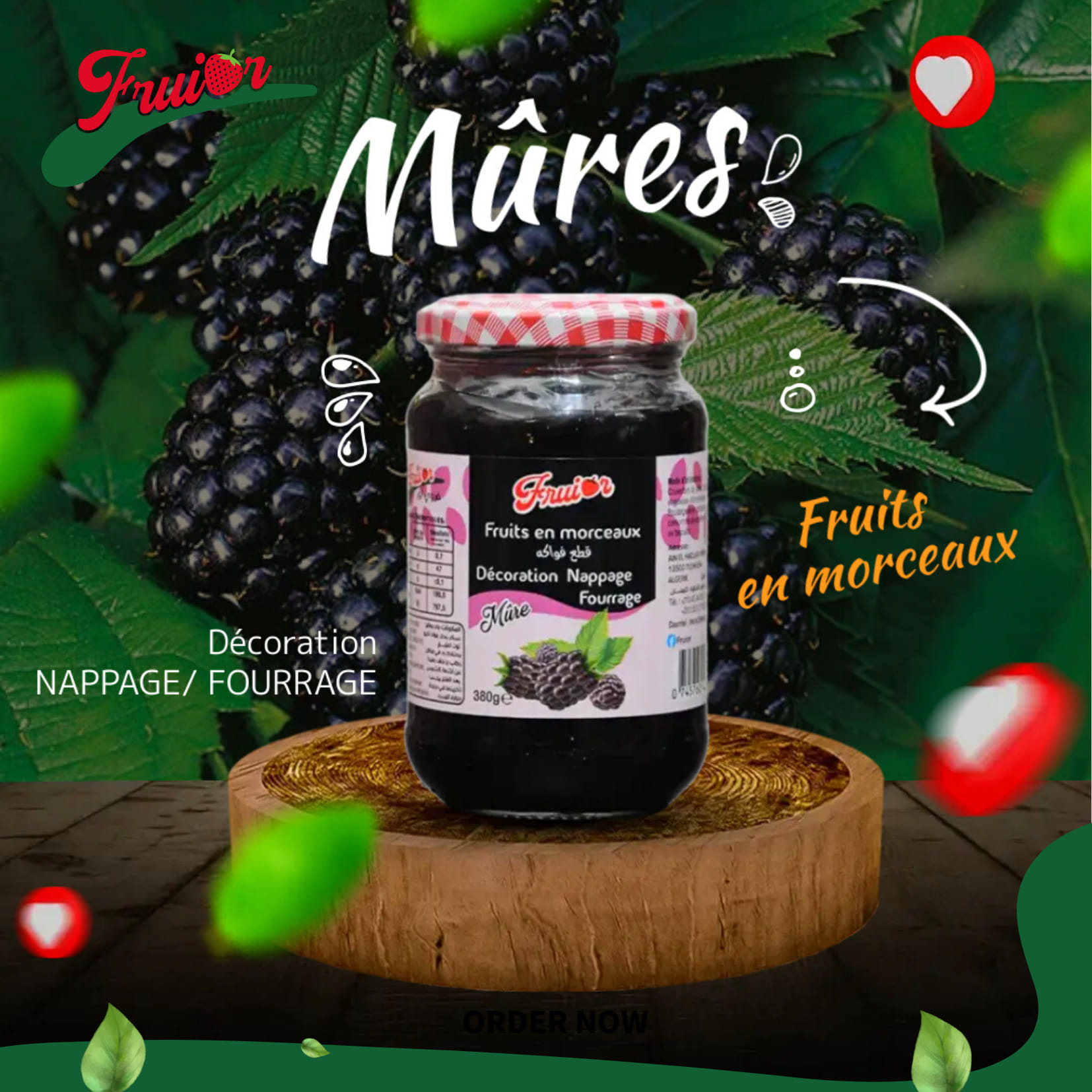 Fourrage fruits mûre 380g fruior
