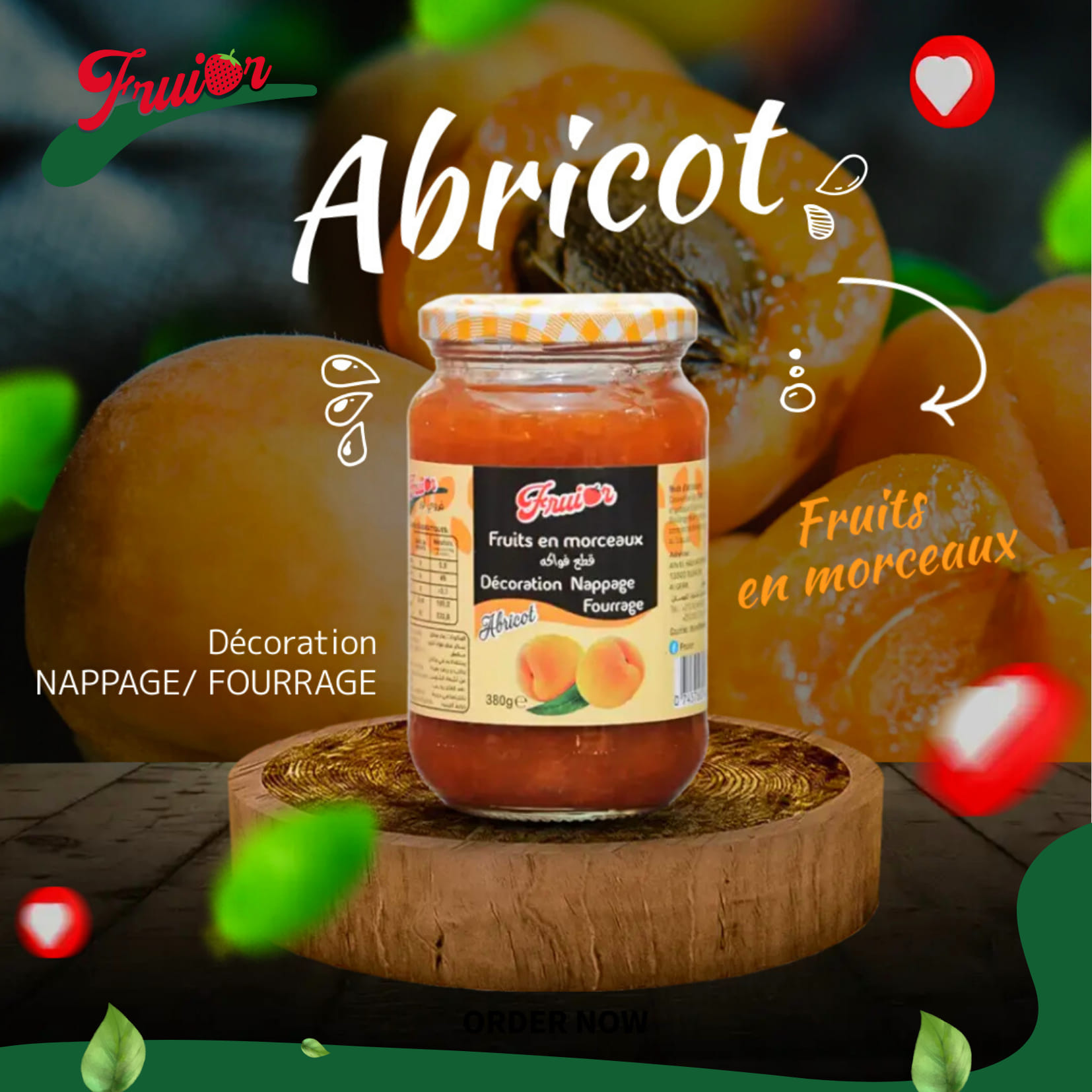 Fourrage fruits abricot 380g fruior
