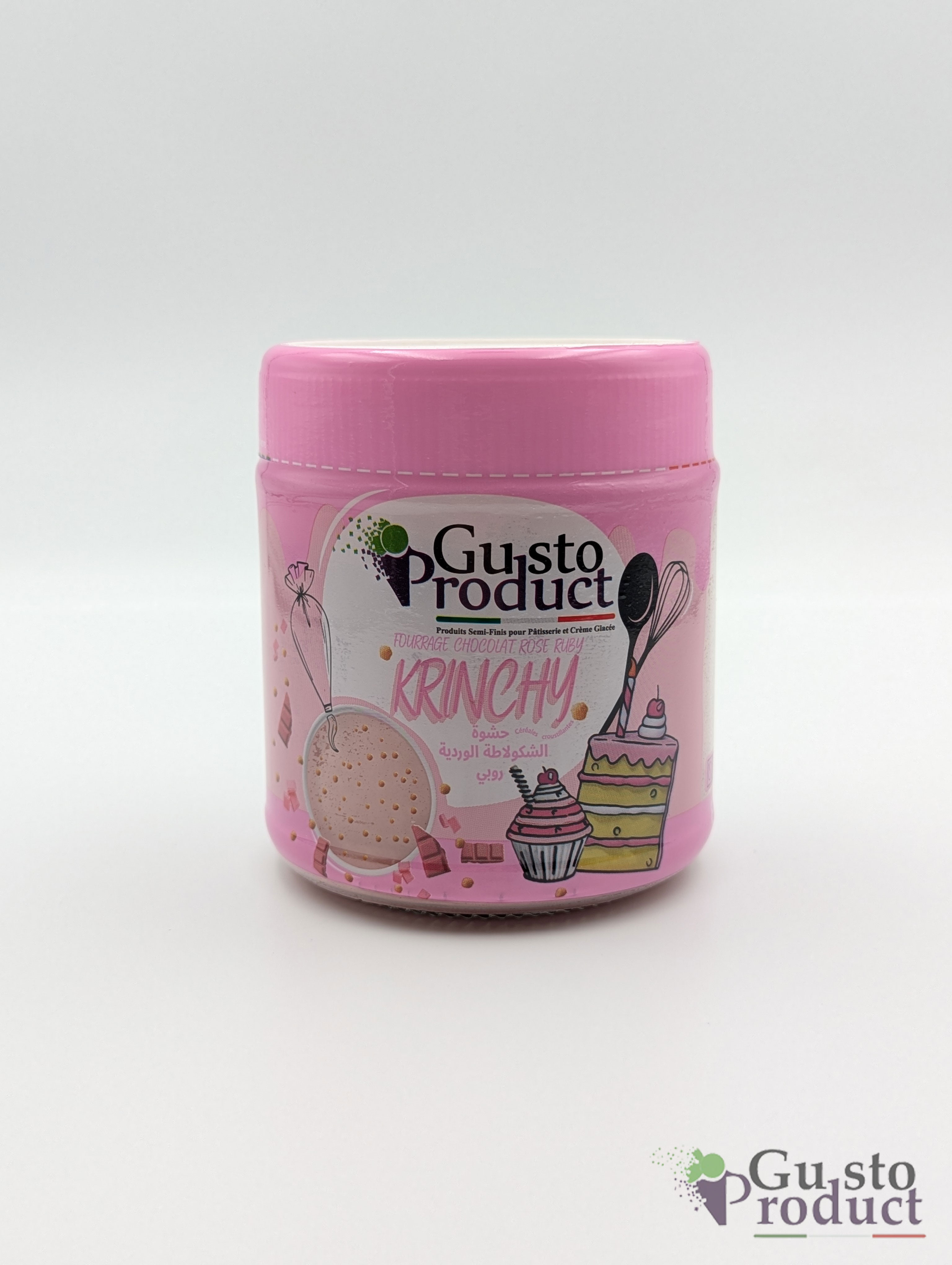 Fourrage chocolat rose Ruby krinchy 350g GUSTO