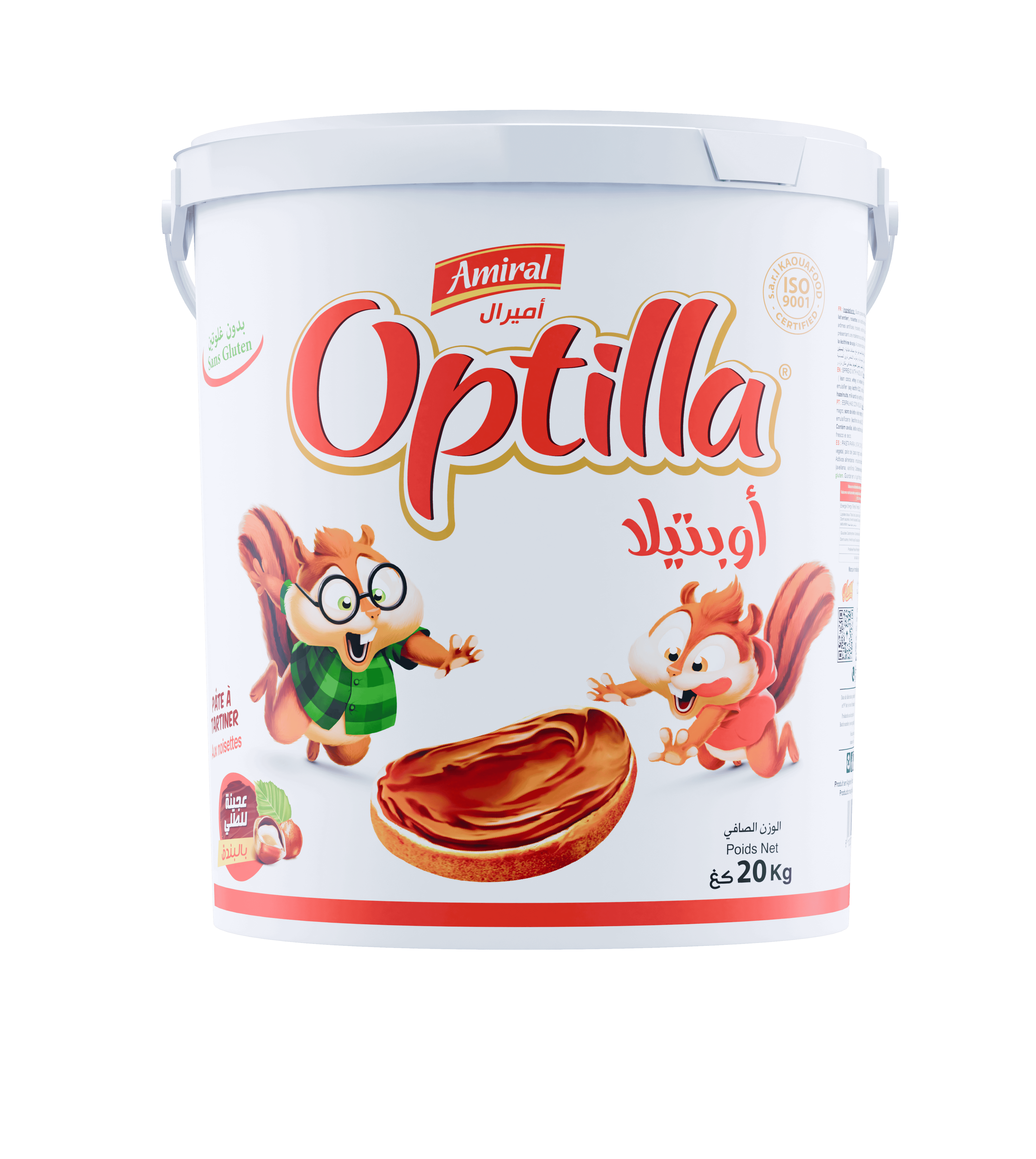 Pate a tartiner aux noisettes 20kg optilla (amiral)