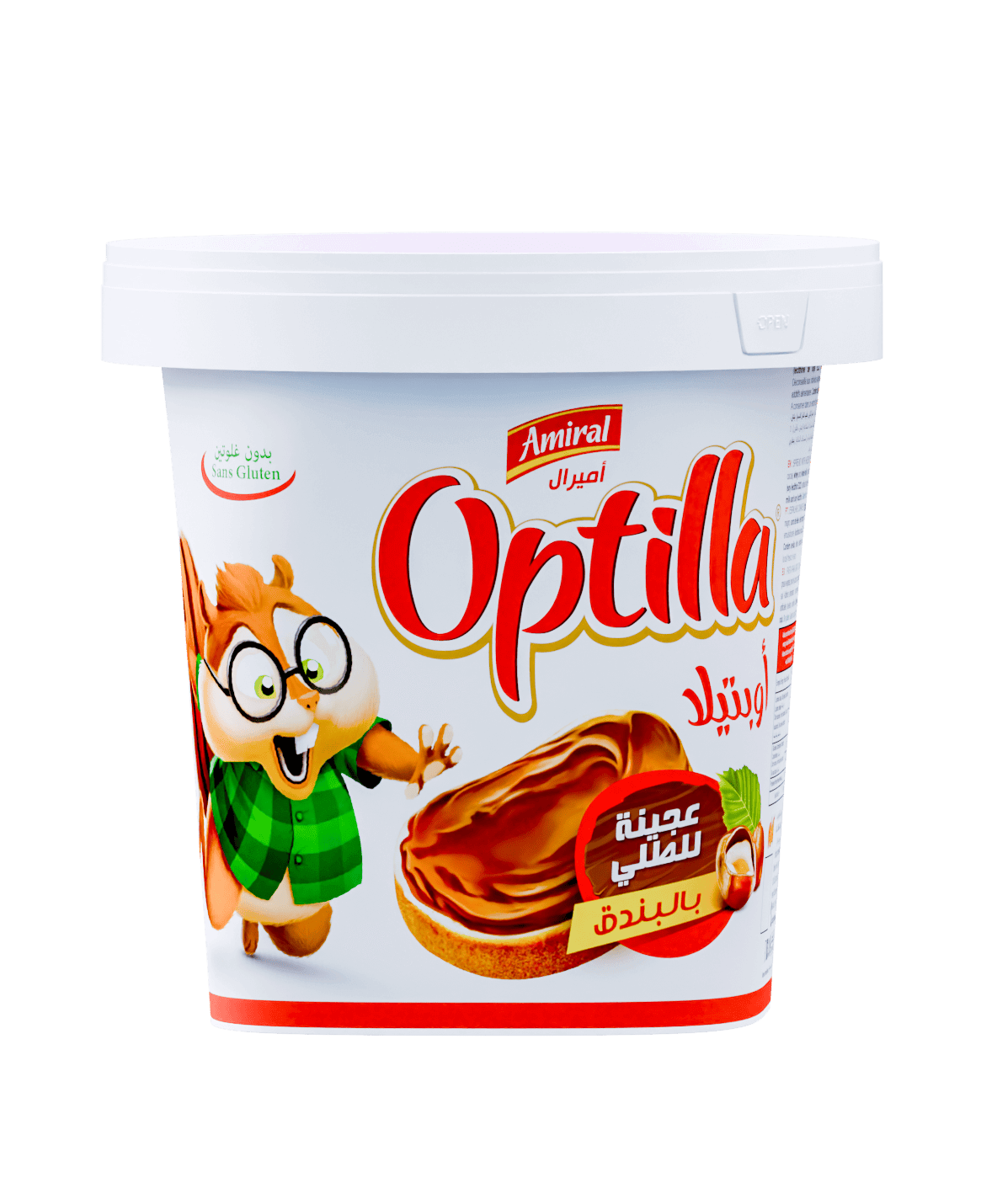 Pate a tartiner aux noisettes 350g optilla (amiral)