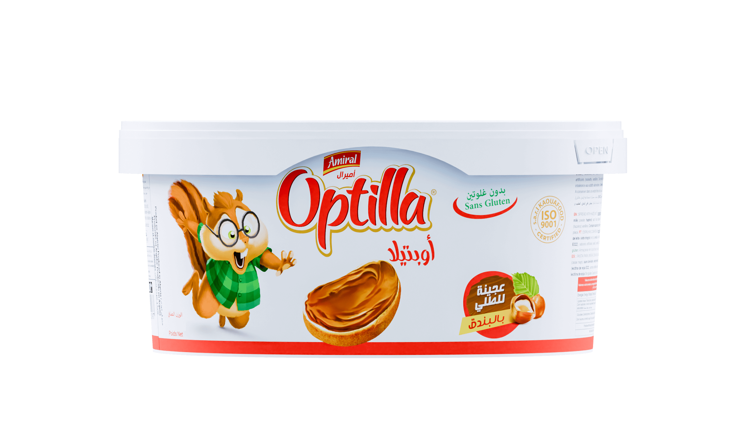 Pate a tartiner aux noisettes 500g optilla (amiral)
